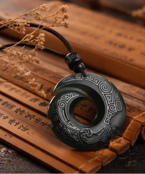 Handmade Eastern Jade Pendant Necklace – Spiritual Protection Amulet HanTang Style