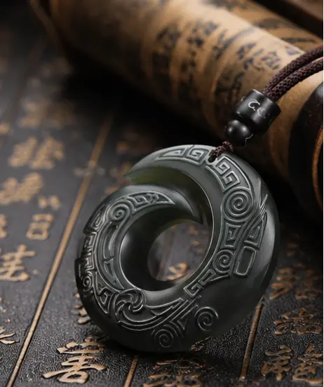 Handmade Eastern Jade Pendant Necklace – Spiritual Protection Amulet HanTang Style