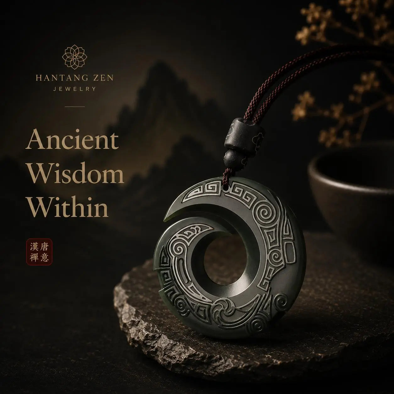 Handmade Eastern Jade Pendant Necklace – Spiritual Protection Amulet HanTang Style