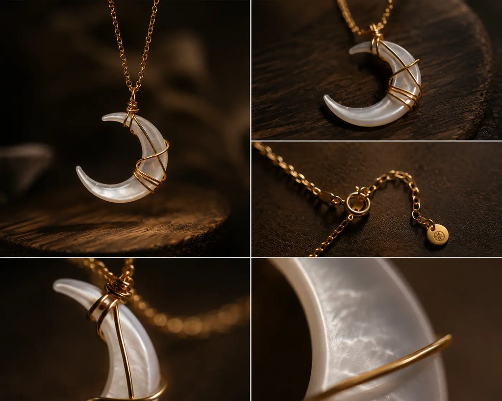Moon Ritual Pendant – Minimalist Oriental Necklace for Spiritual Calm HanTang Studio