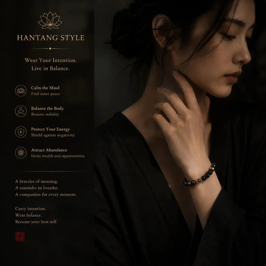 Dark Ember Bracelet — Spiritual Grounding Stone Bracelet HANTANG STYLE
