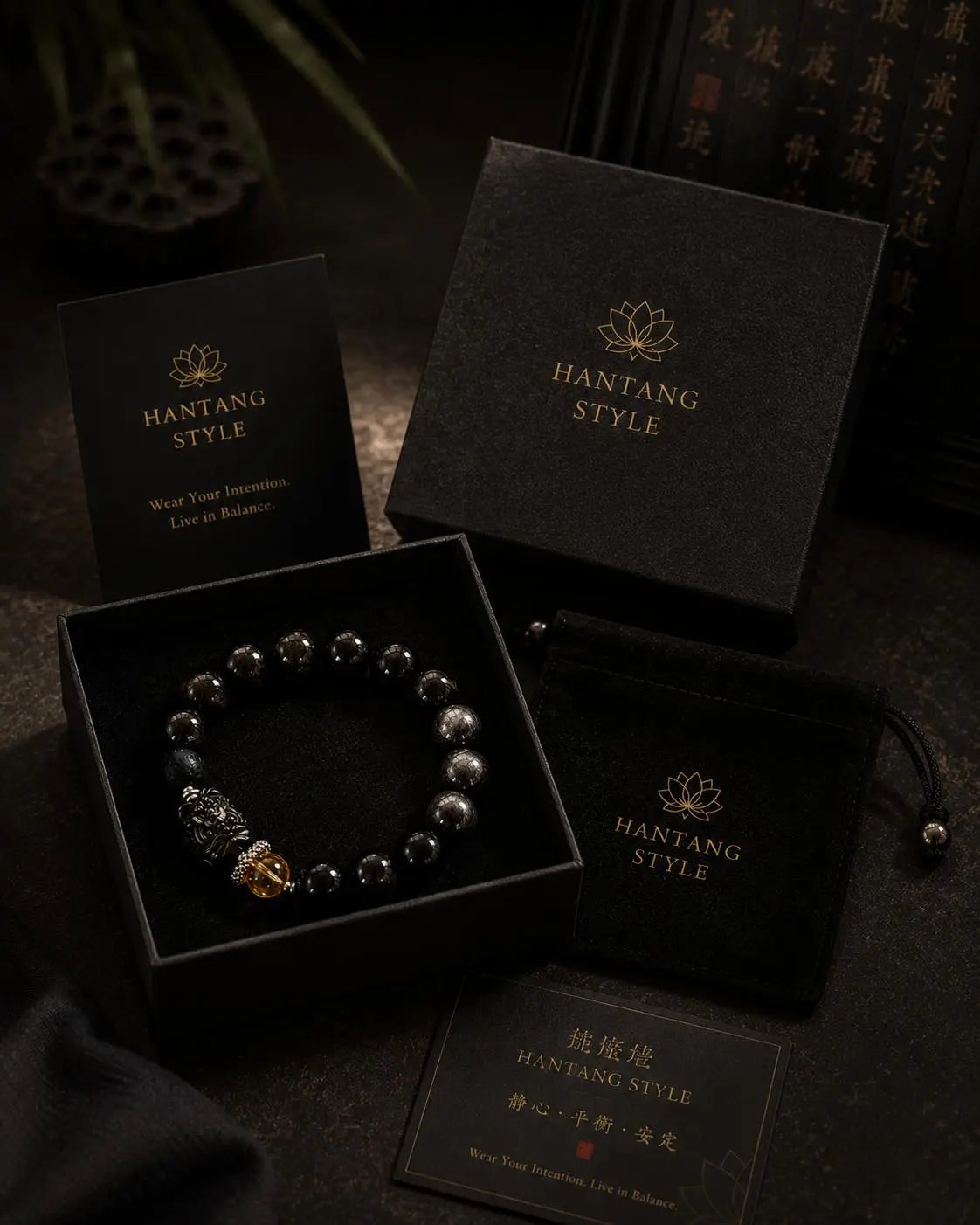 Dark Ember Bracelet — Spiritual Grounding Stone Bracelet HANTANG STYLE