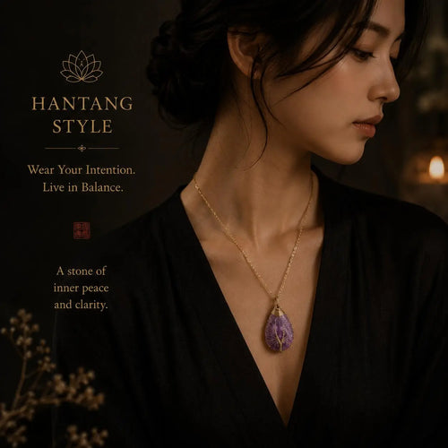 Amethyst Tree of Life Necklace — Spiritual Healing & Inner Peace Pendant HanTang Style