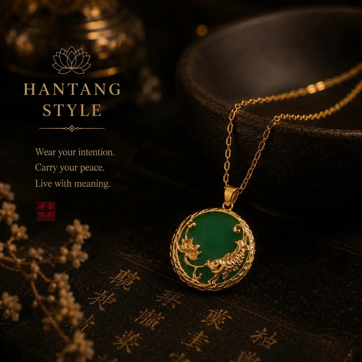 Zen Ritual Pendant – Handcrafted Oriental Necklace for Mindful Living HanTang Studio