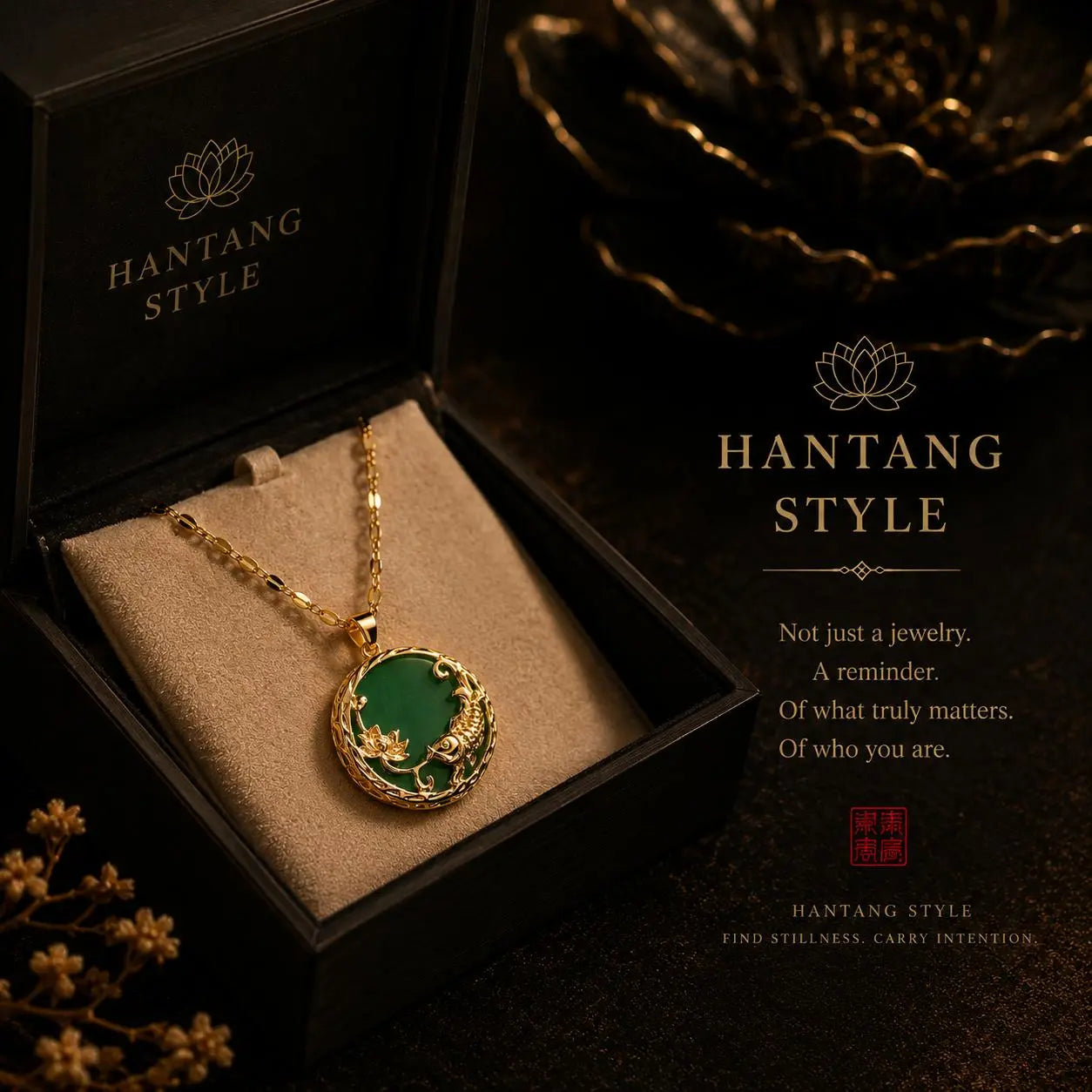Zen Ritual Pendant – Handcrafted Oriental Necklace for Mindful Living HanTang Studio