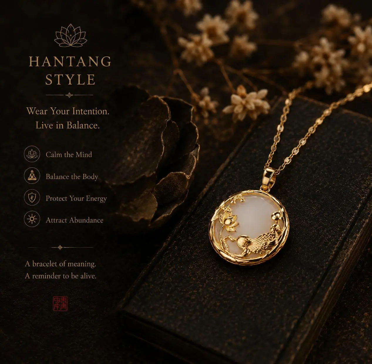 Zen Ritual Pendant – Handcrafted Oriental Necklace for Mindful Living HanTang Studio