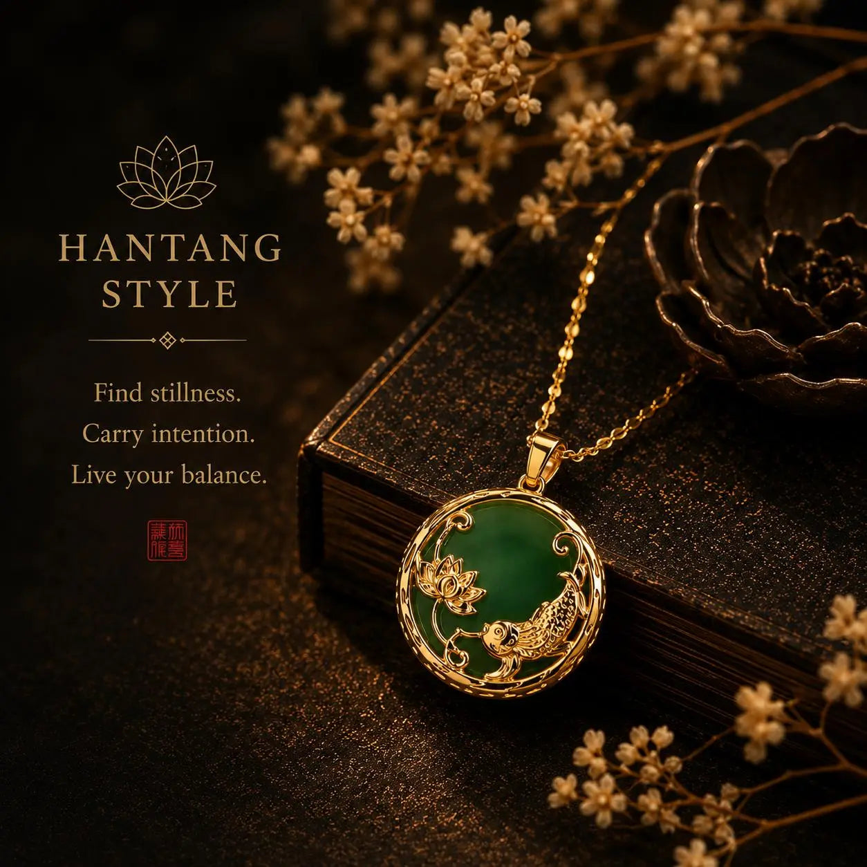Zen Ritual Pendant – Handcrafted Oriental Necklace for Mindful Living HanTang Studio