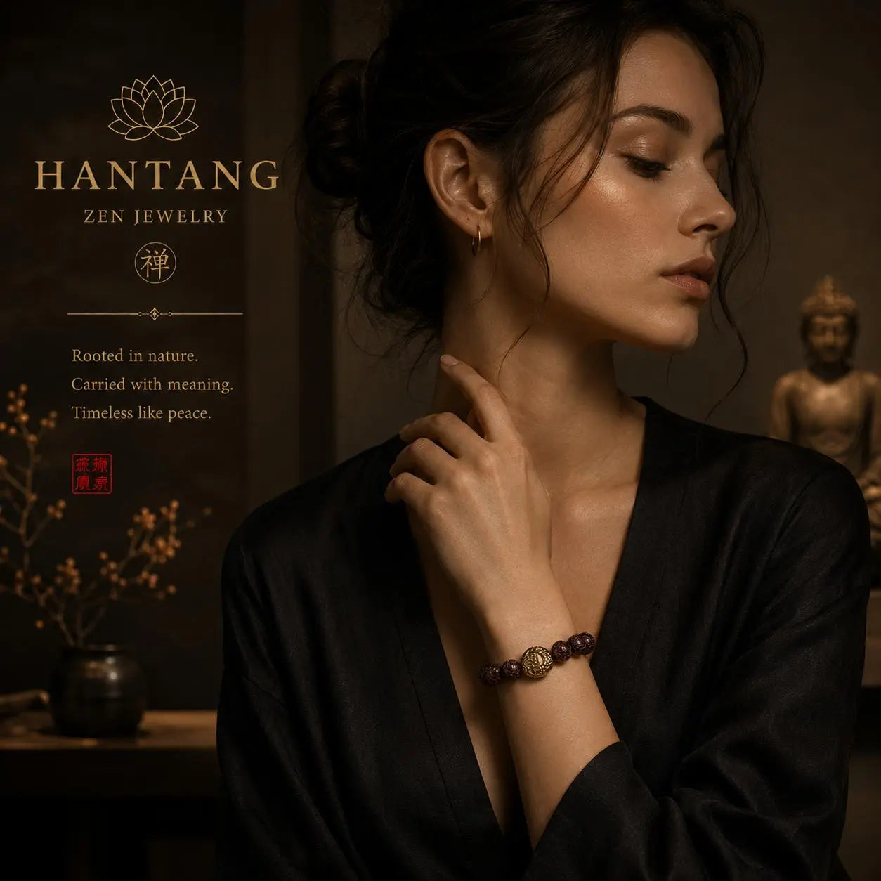 Buddhist Protection Bracelet — Ksitigarbha Guardian Beads HANTANG STYLE
