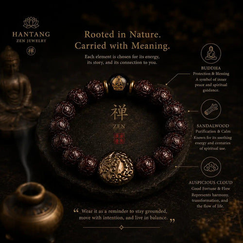 Buddhist Protection Bracelet — Ksitigarbha Guardian Beads HANTANG STYLE