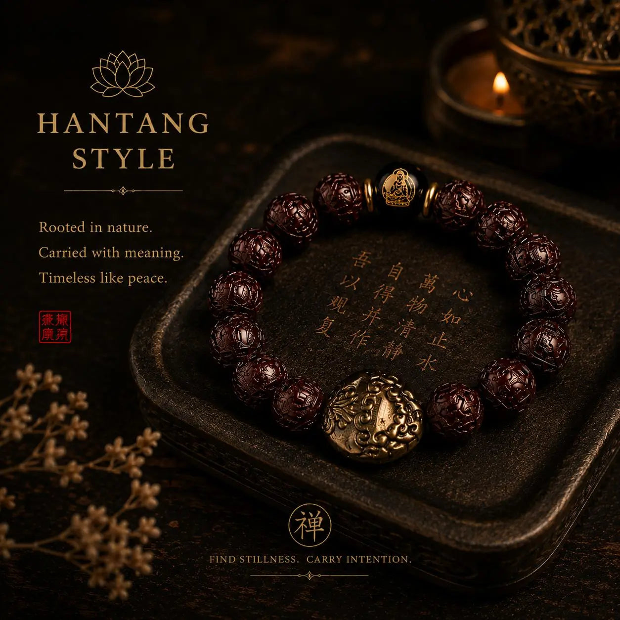 Buddhist Protection Bracelet — Ksitigarbha Guardian Beads HANTANG STYLE