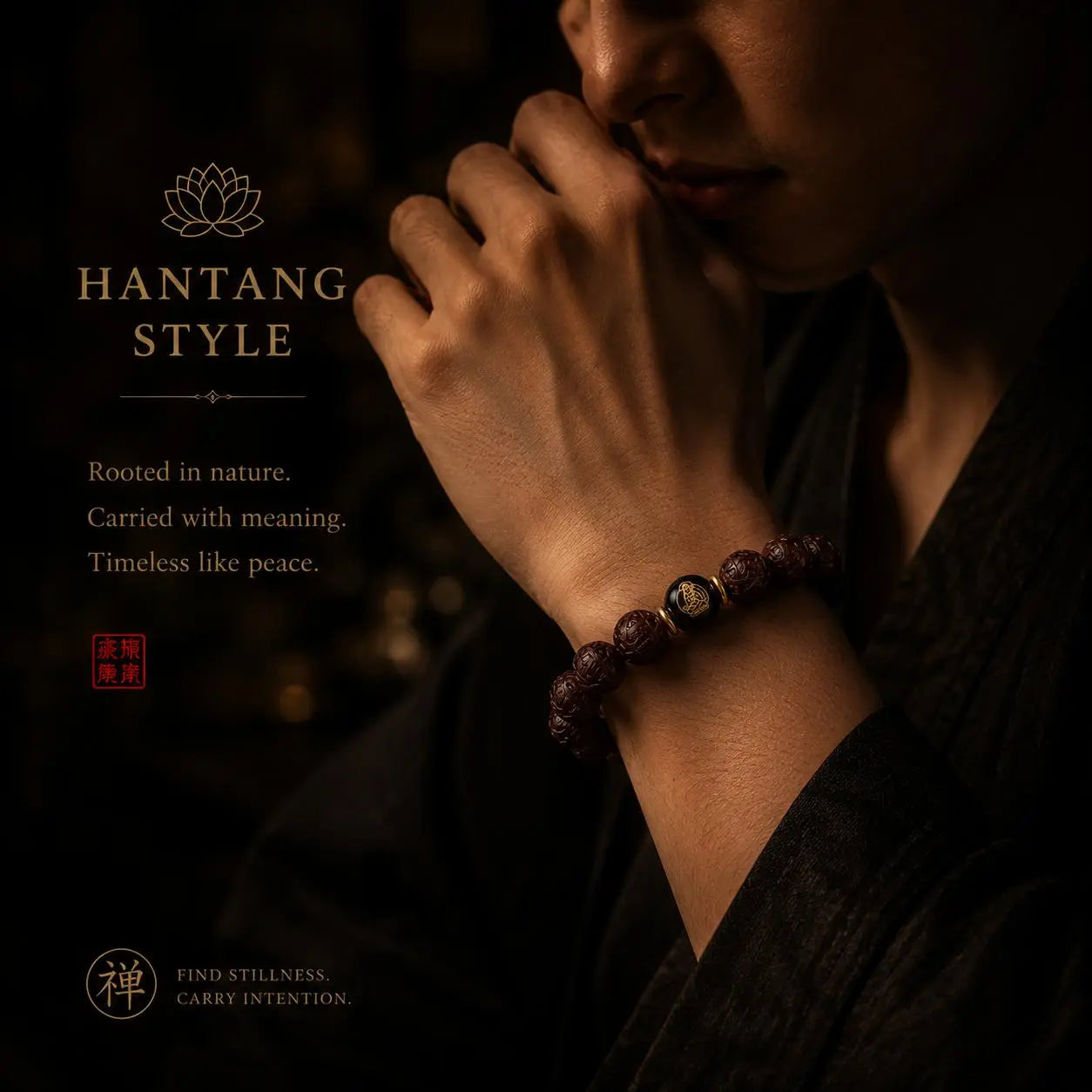 Buddhist Protection Bracelet — Ksitigarbha Guardian Beads HANTANG STYLE