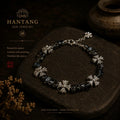 Midnight Cross Bracelet — Gothic Black Stone Chain Jewelry HANTANG STYLE