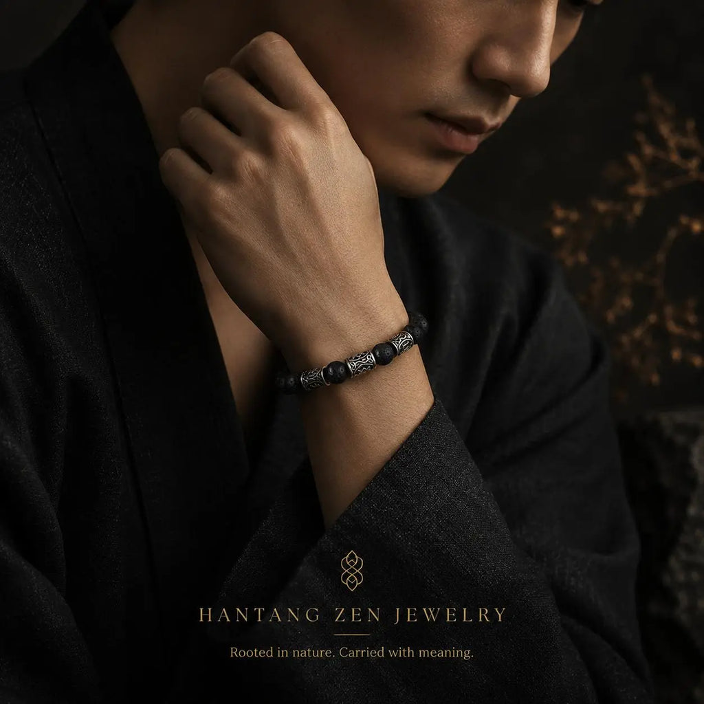 Volcanic Stone Ritual Bracelet — Nordic Zen Protection Jewelry HANTANG STYLE