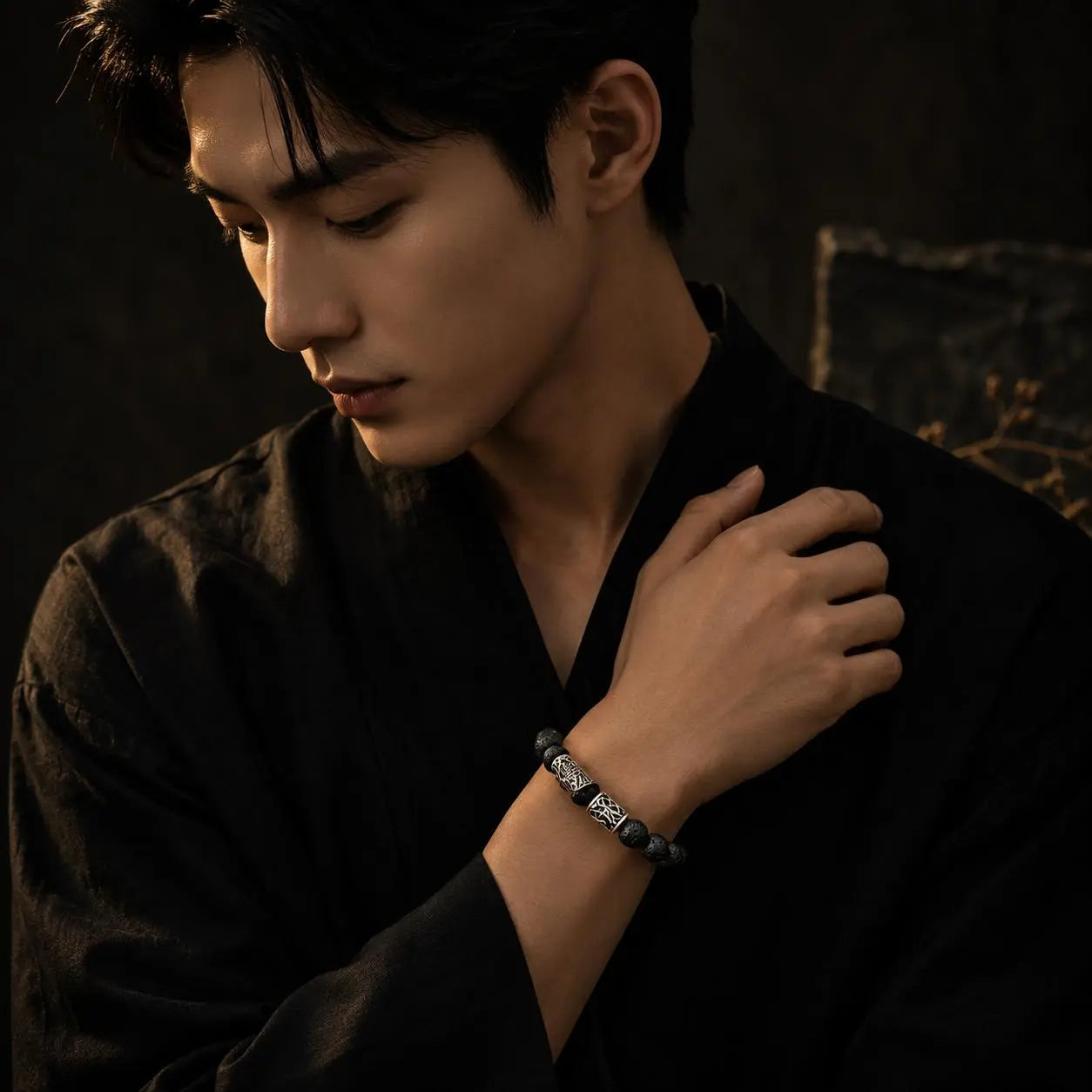 Volcanic Stone Ritual Bracelet — Nordic Zen Protection Jewelry HANTANG STYLE