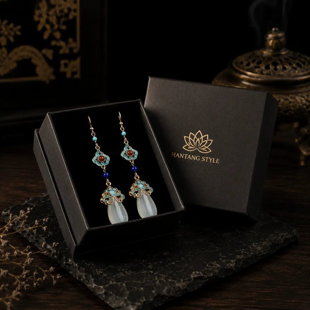Eastern Court Jade Drop Earrings