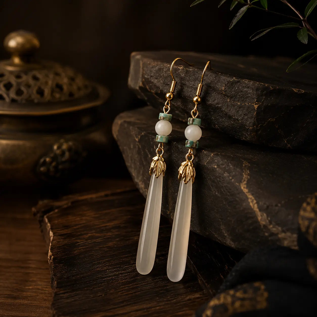 Jade Dew Drop Earrings