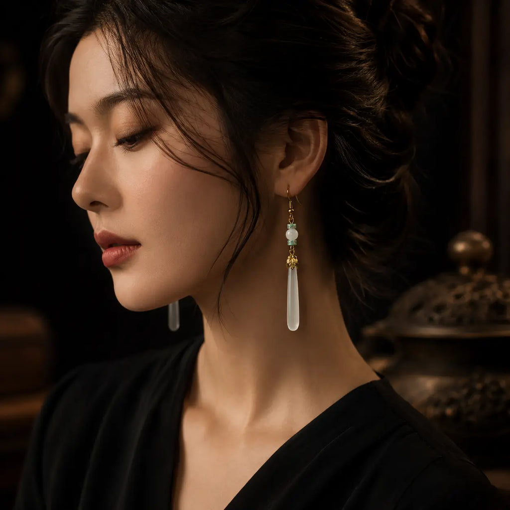 Jade Dew Drop Earrings