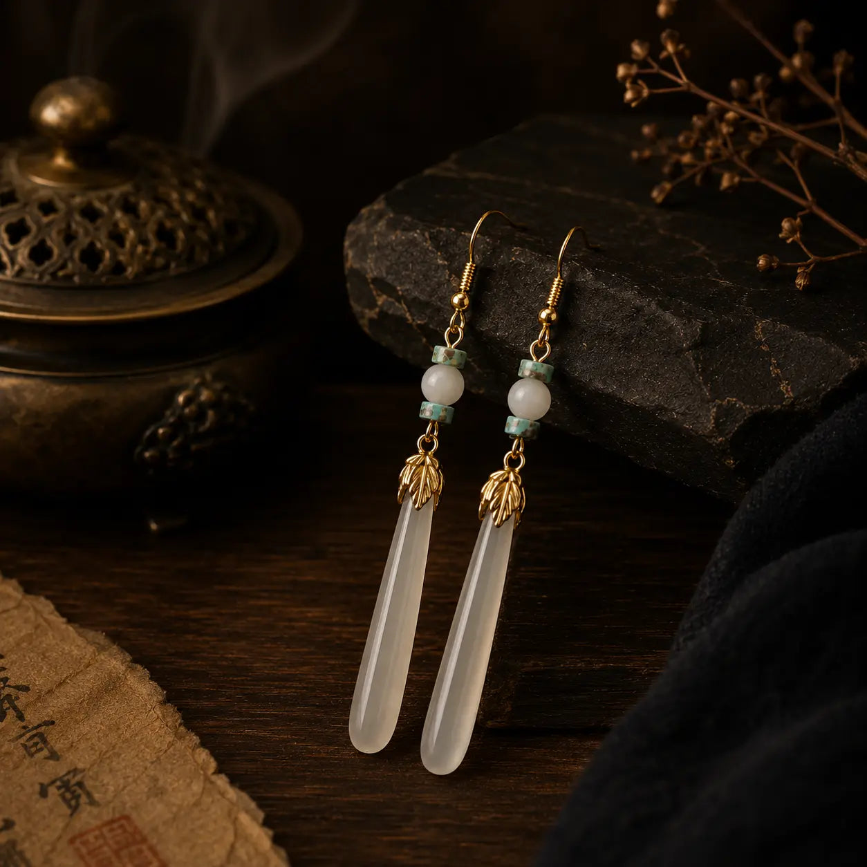 Jade Dew Drop Earrings
