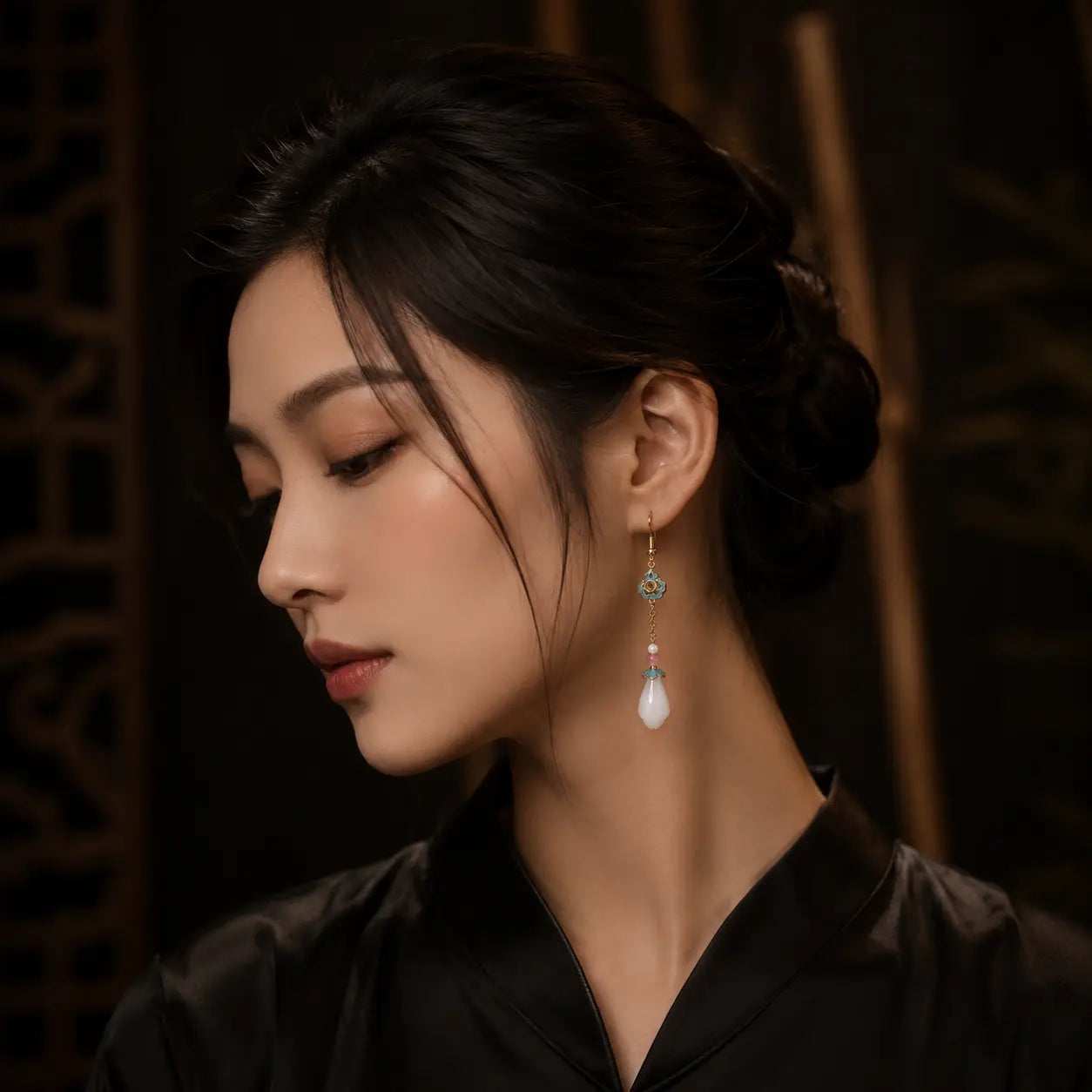 Blossom Moon Jade Earrings