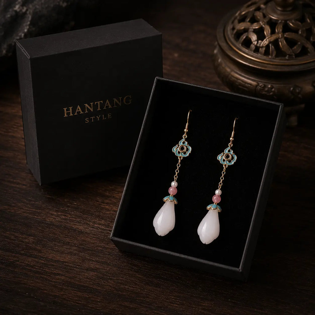 Blossom Moon Jade Earrings