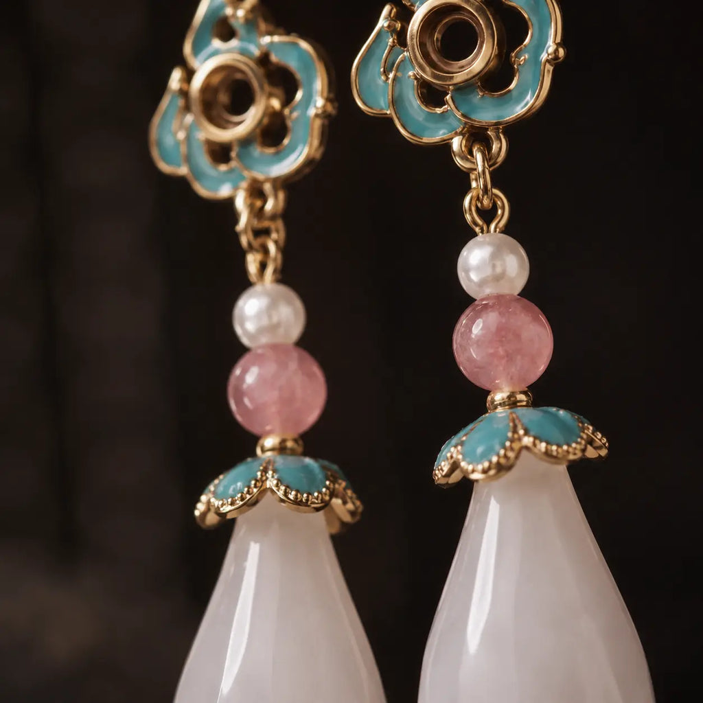 Blossom Moon Jade Earrings