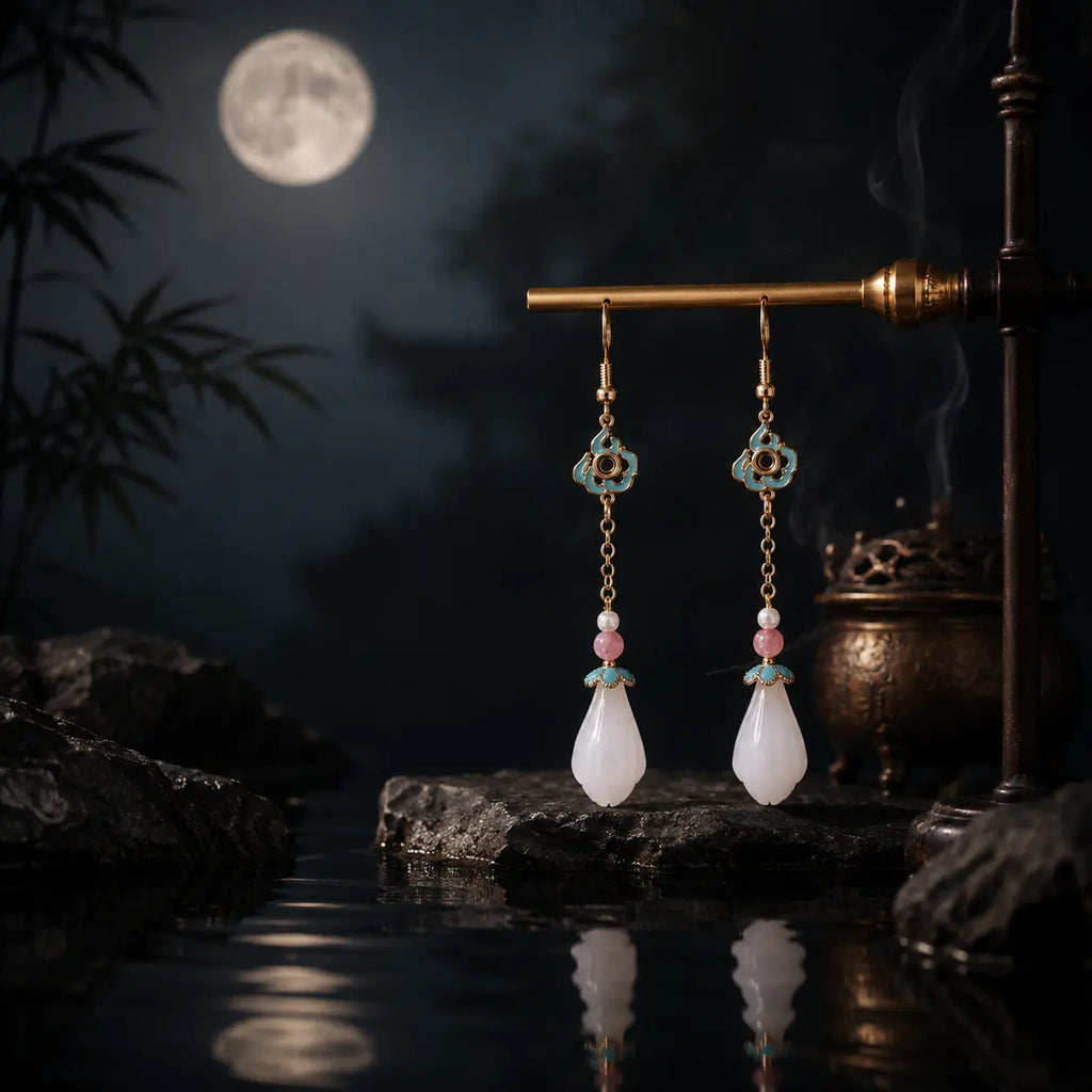Blossom Moon Jade Earrings