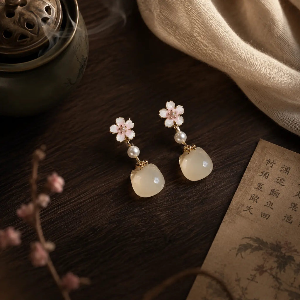 Cherry Blossom Moon Earrings
