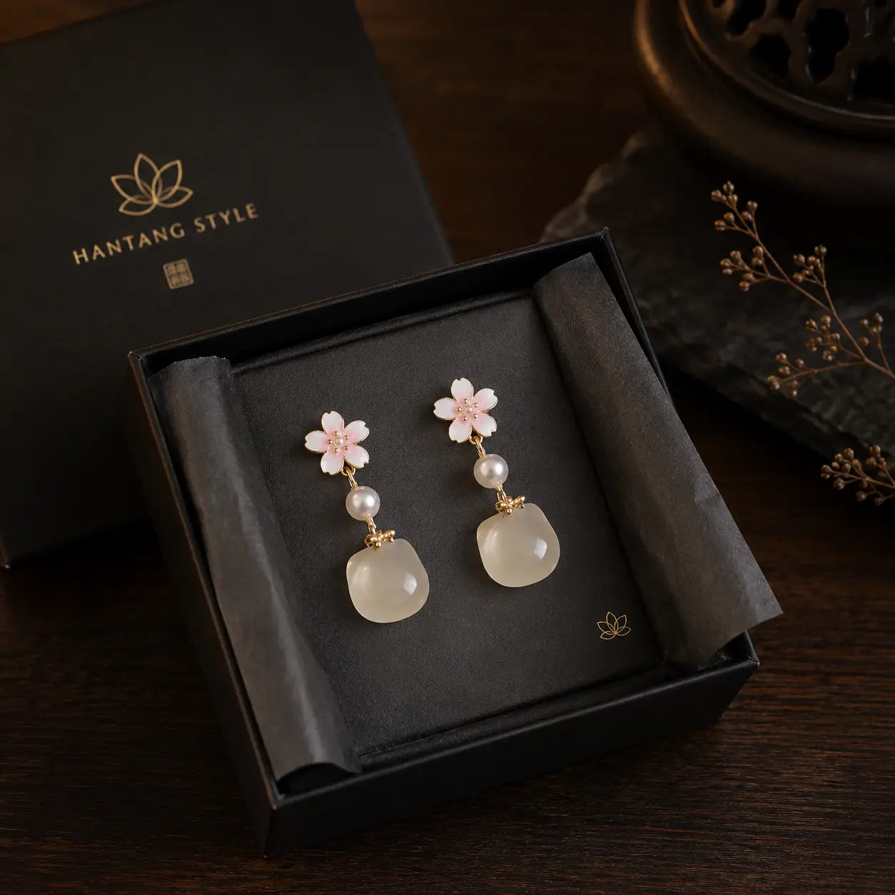 Cherry Blossom Moon Earrings