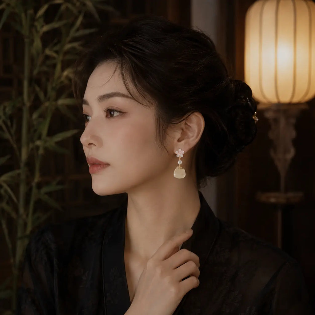 Cherry Blossom Moon Earrings