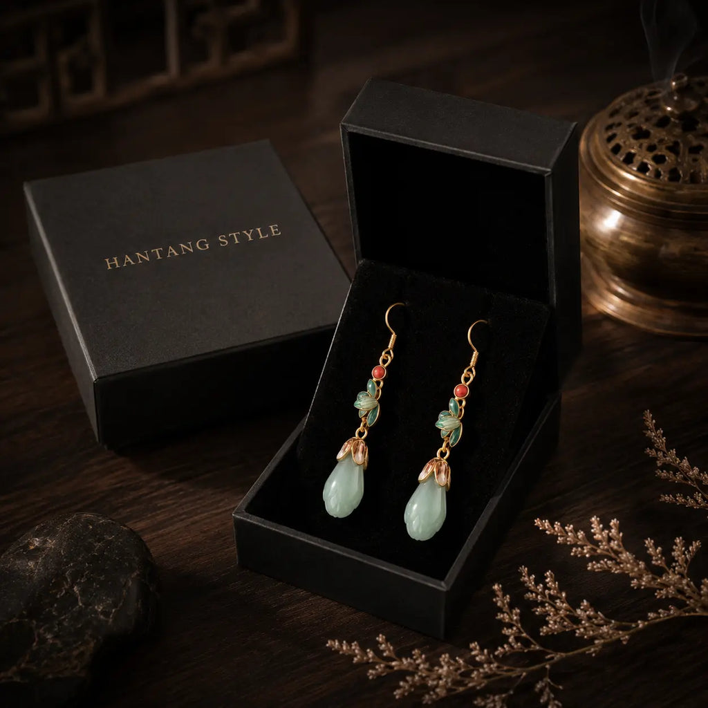 Jade Lotus Whisper Earrings
