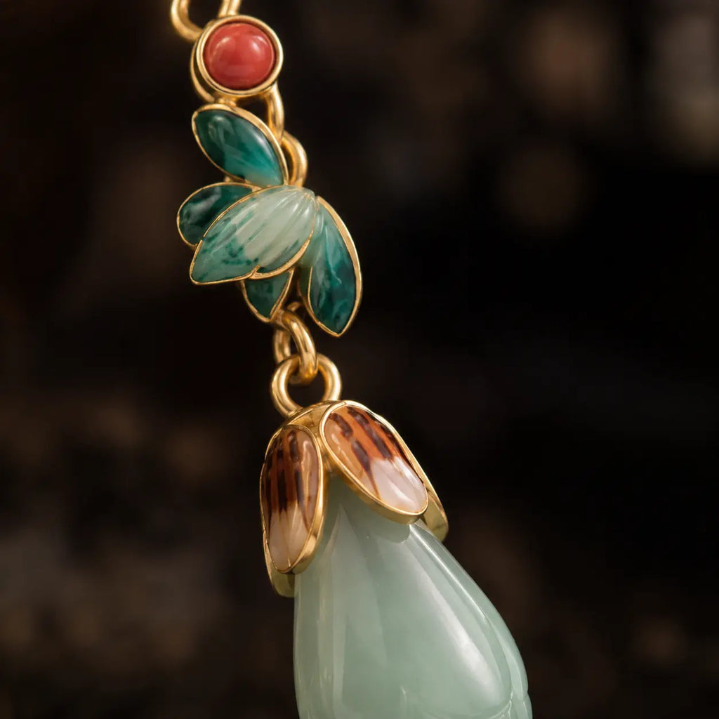 Jade Lotus Whisper Earrings