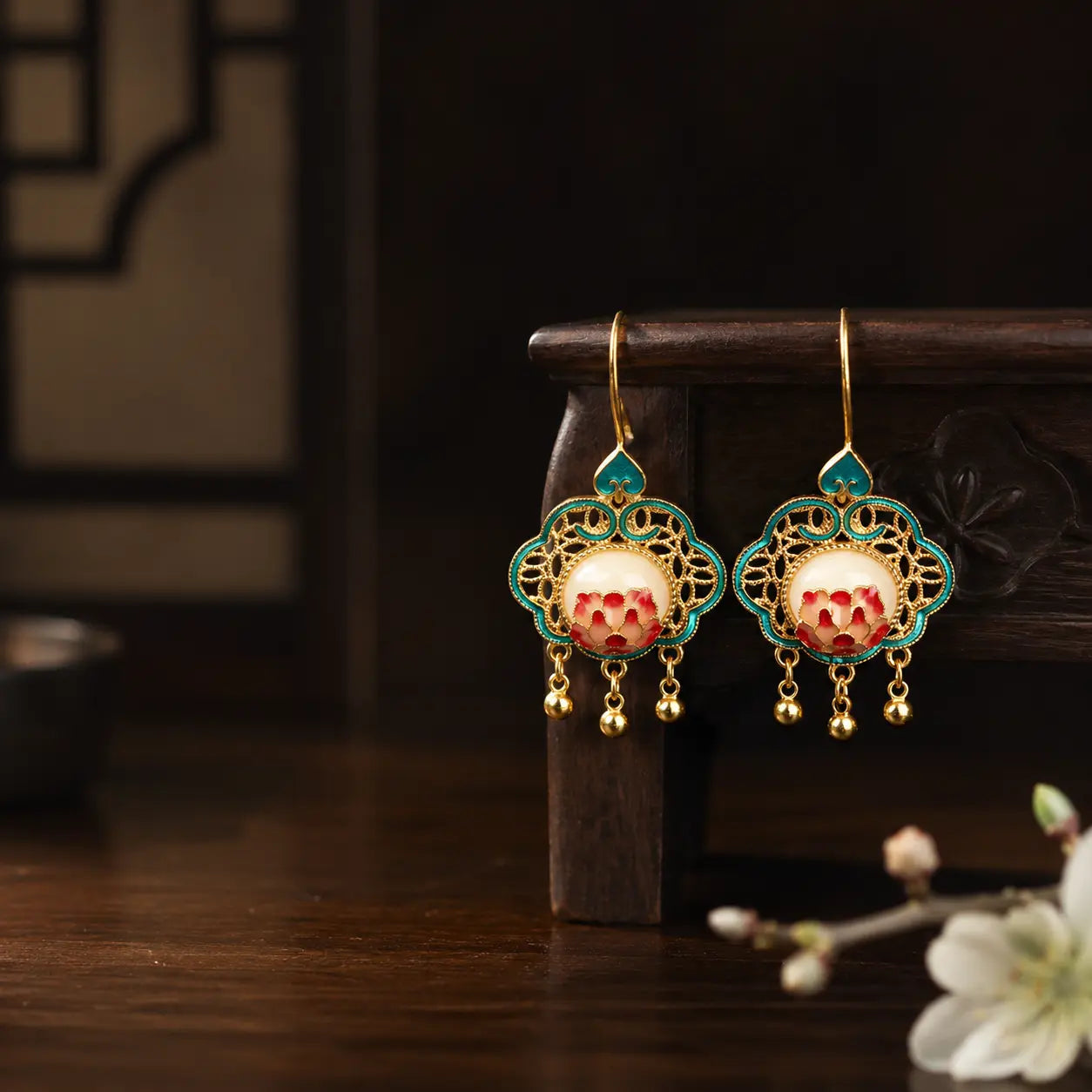 Lotus Palace Lantern Earrings