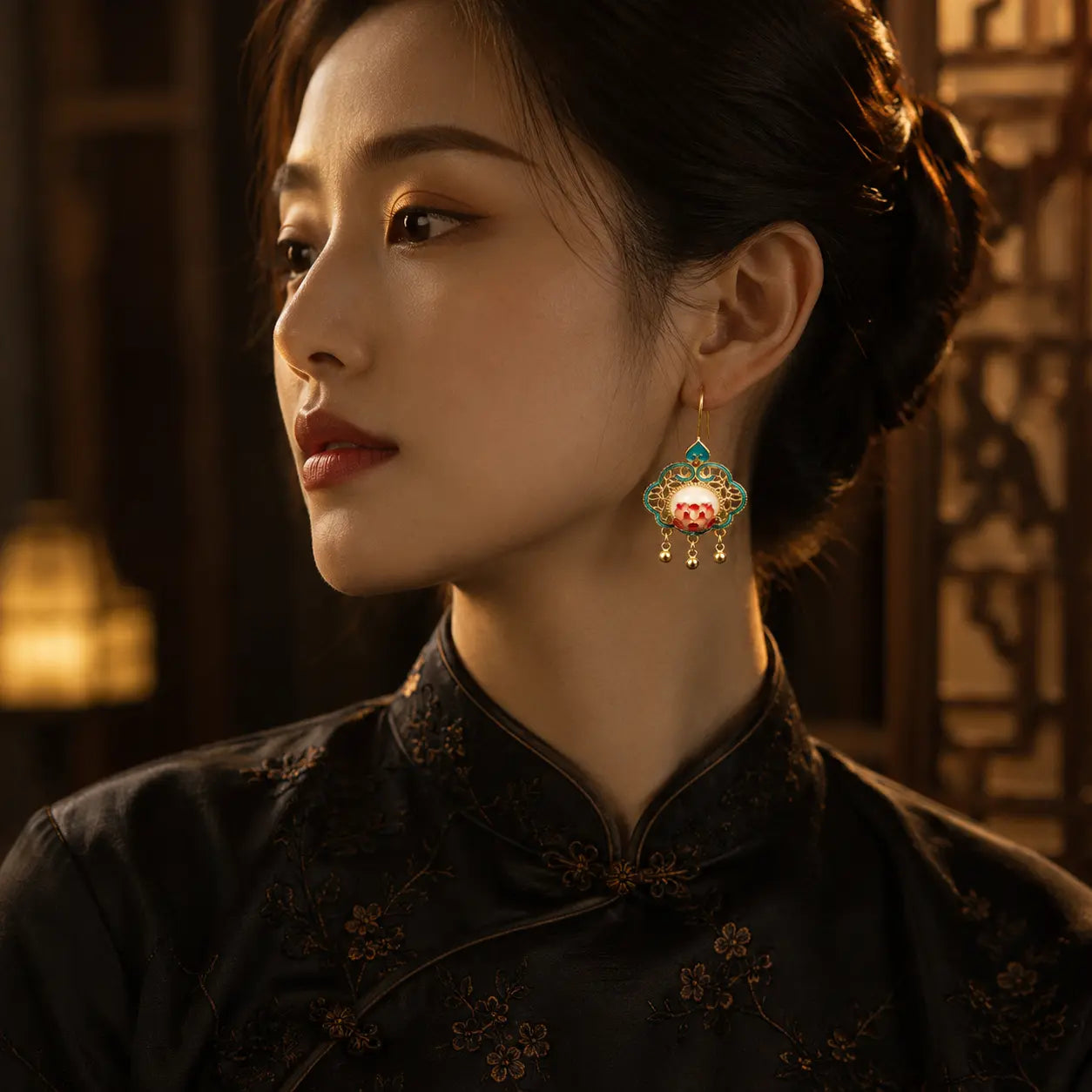 Lotus Palace Lantern Earrings