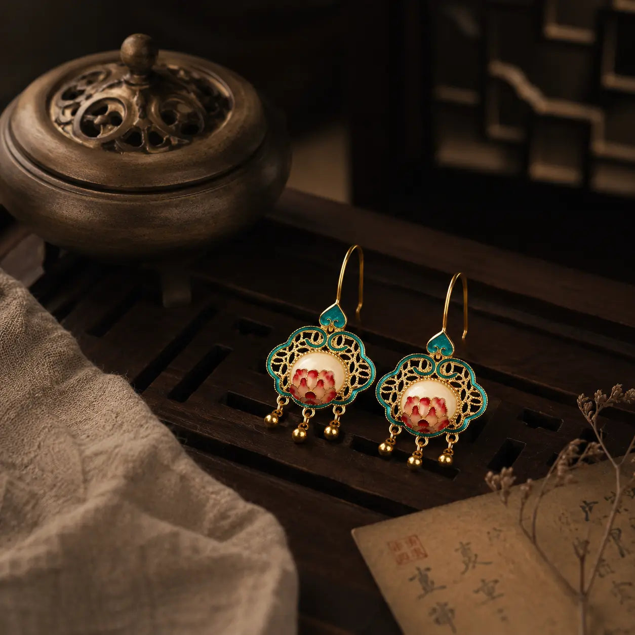 Lotus Palace Lantern Earrings