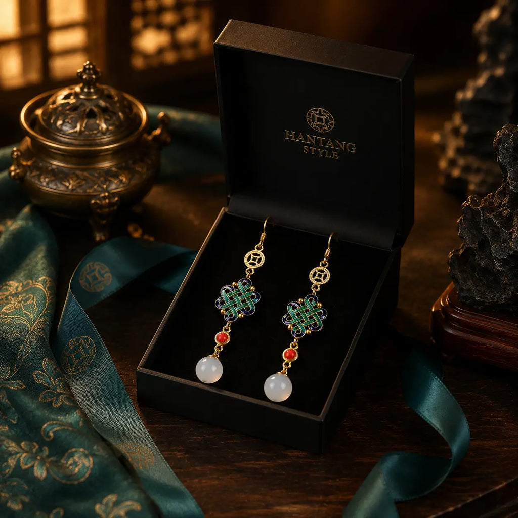 Imperial Knot Jade Earrings