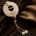 Longevity Jade Tassel Brooch