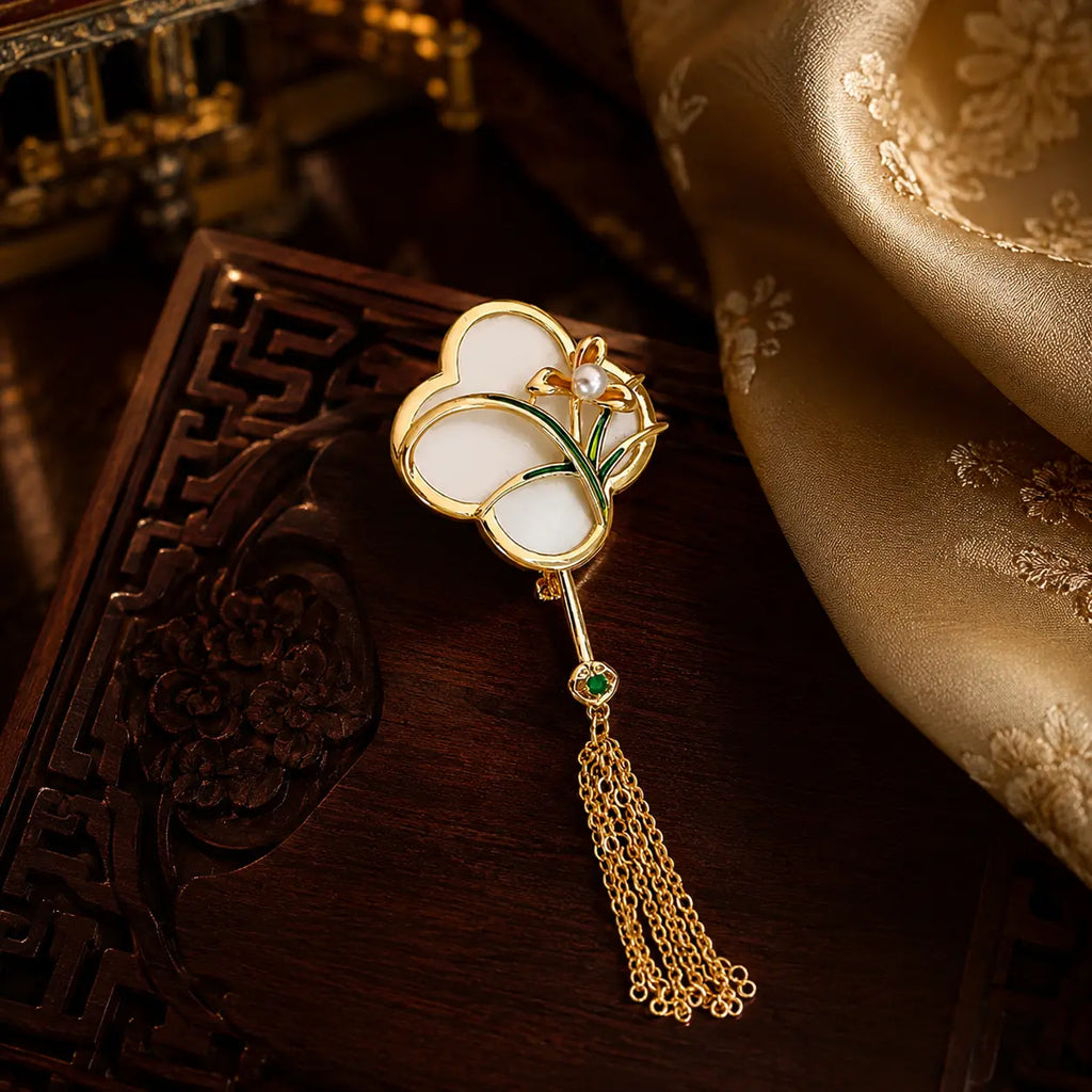 Orchid Moon Tassel Brooch