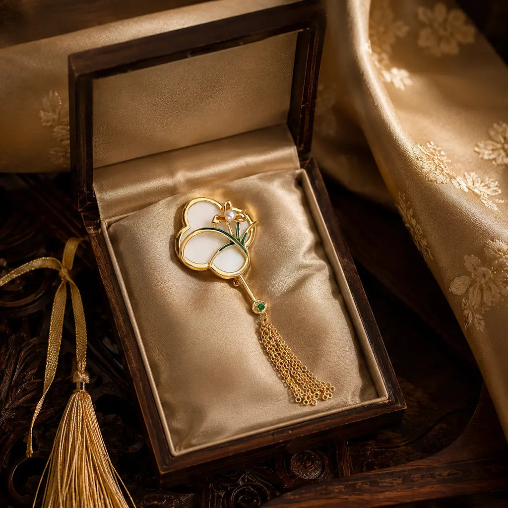 Orchid Moon Tassel Brooch