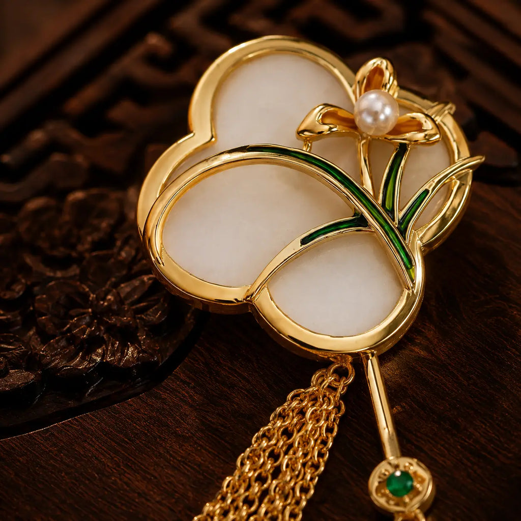 Orchid Moon Tassel Brooch