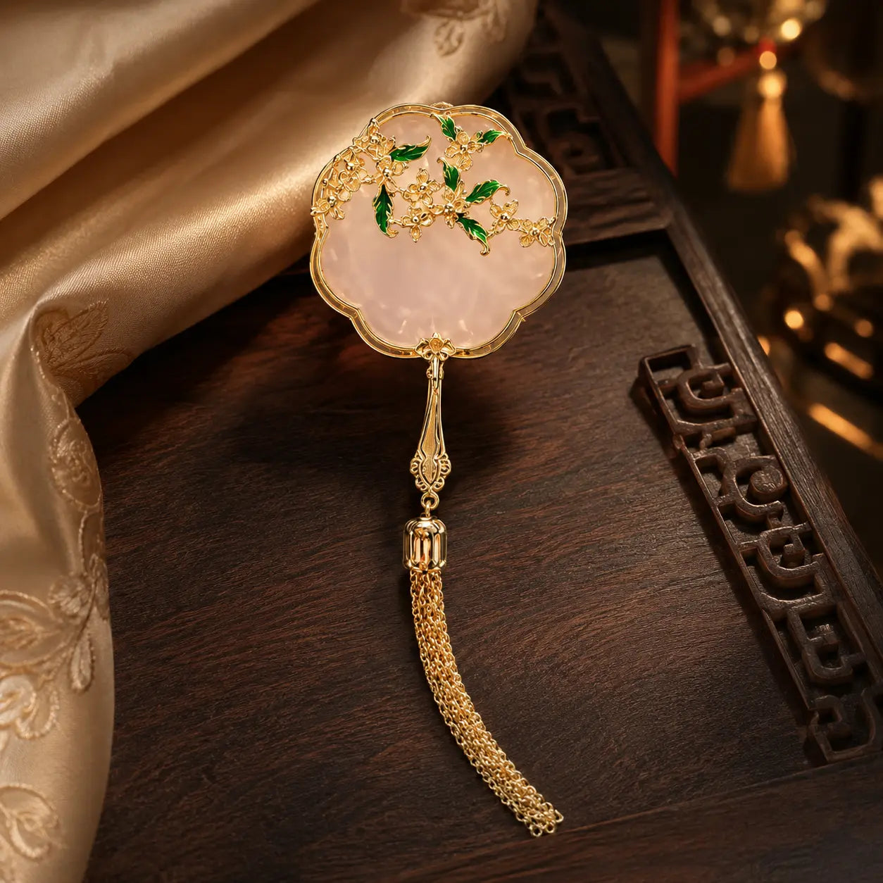 Golden Blossom Palace Tassel Brooch