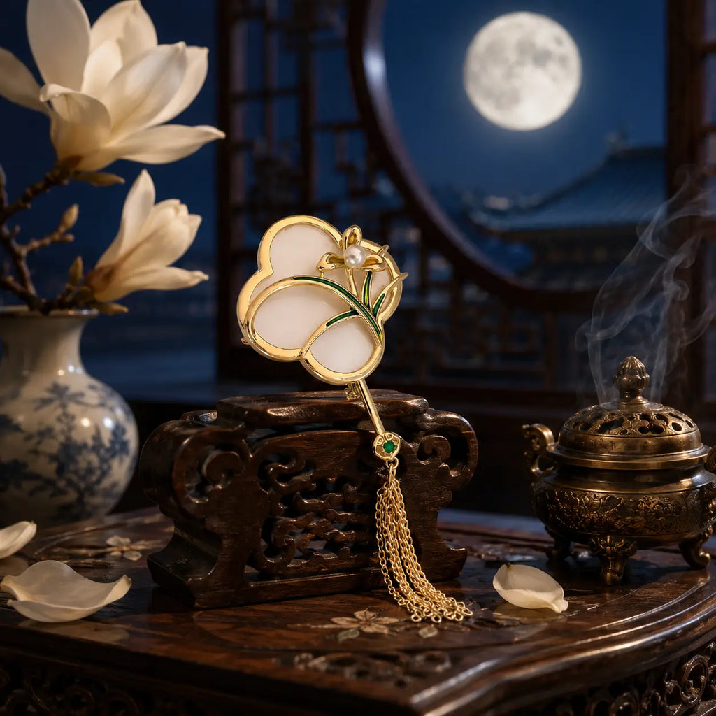 Golden Blossom Palace Tassel Brooch