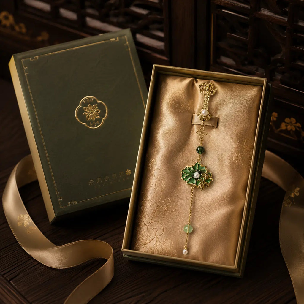 Imperial Lotus Garden Tassel Brooch