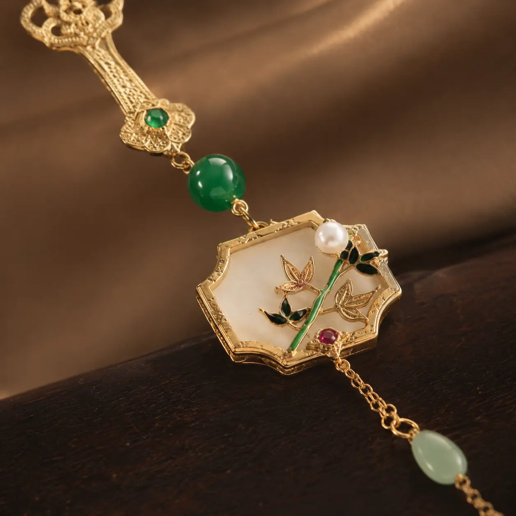 Imperial Orchid Jade Tassel Hairpin