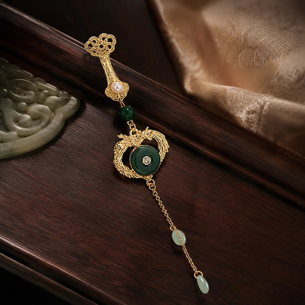 Phoenix Jade Palace Tassel Hairpin