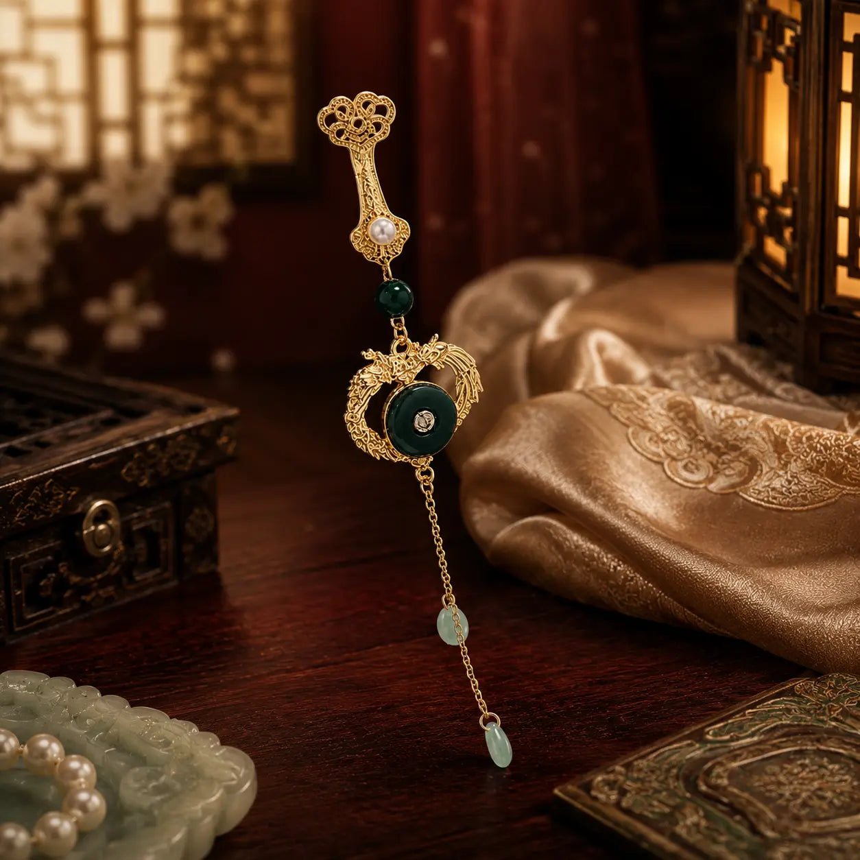 Phoenix Jade Palace Tassel Hairpin