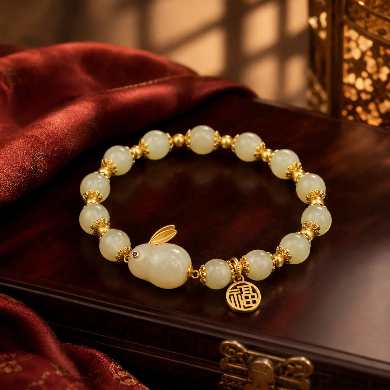 Imperial Fortune Gourd Jade Bracelet