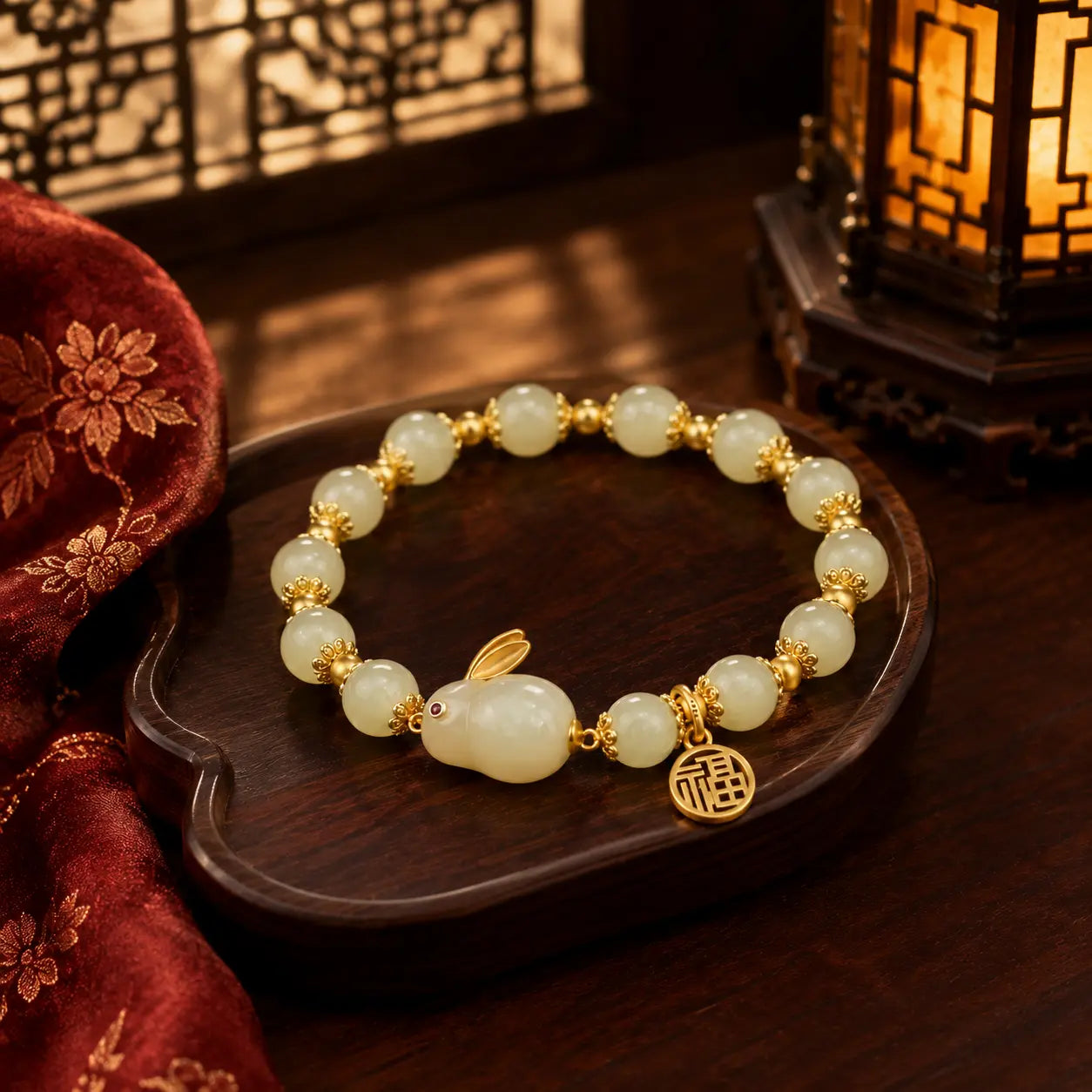 Imperial Fortune Gourd Jade Bracelet