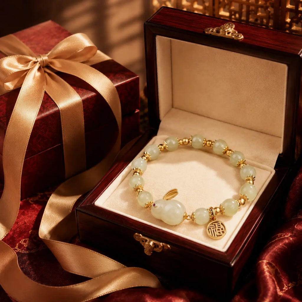 Imperial Fortune Gourd Jade Bracelet