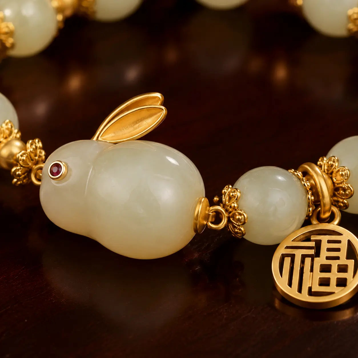Imperial Fortune Gourd Jade Bracelet