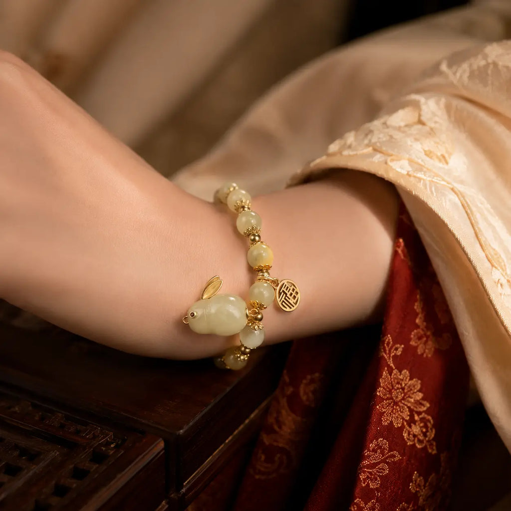 Imperial Fortune Gourd Jade Bracelet